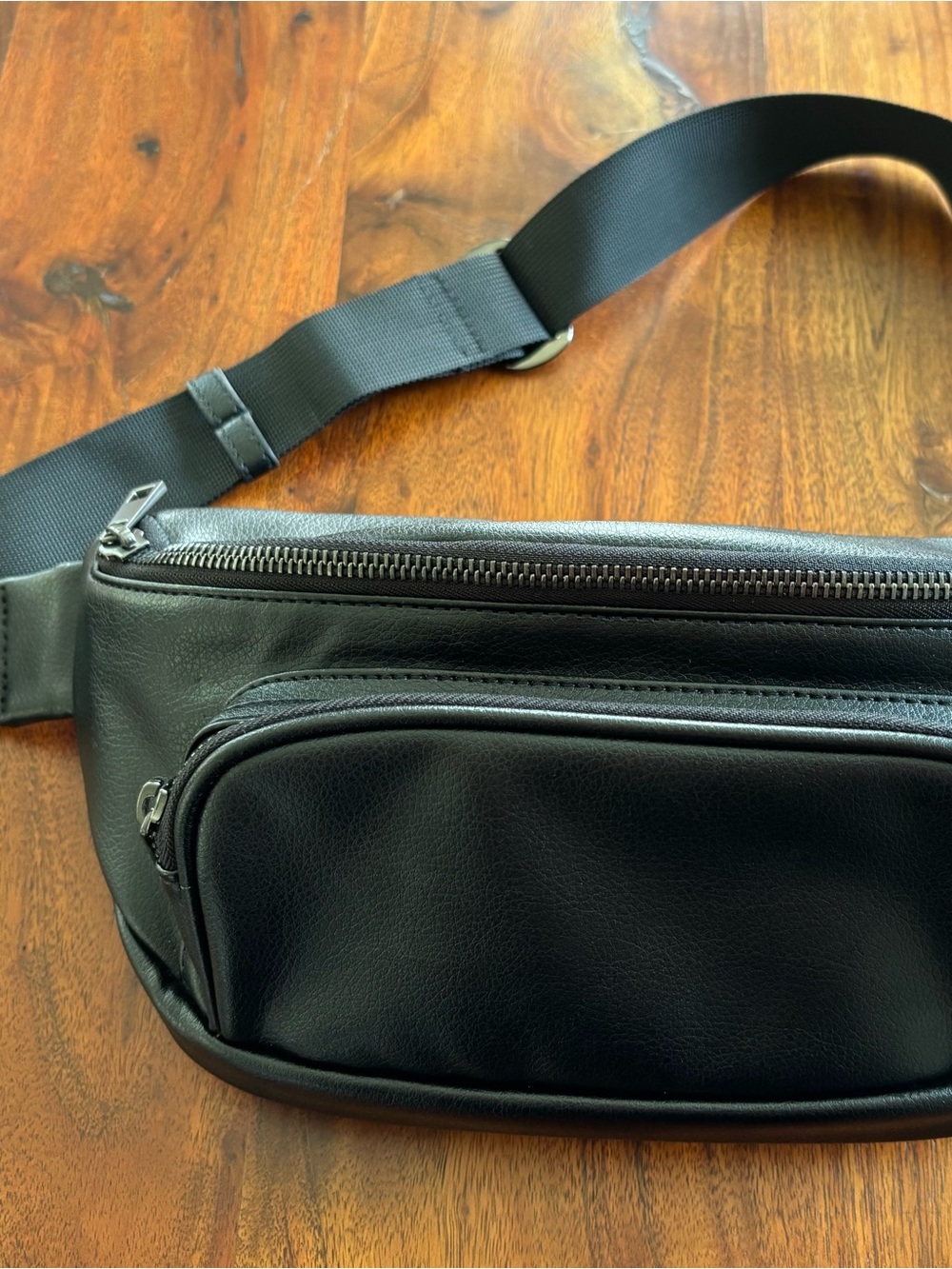 Kibou Vegan Leather Diaper Bag- Black